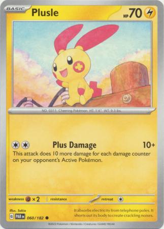 Card: Scarlet & Violet: Paradox Rift Singles, Plusle - 060/182 - Common