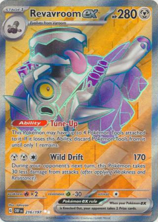 Card: Scarlet & Violet: Obsidian Flames Single, Revavroom ex - 216/197 - Full Art Secret Rare