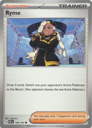 Card: Scarlet & Violet: Obsidian Flames Single, Ryme - 194/197 - Common