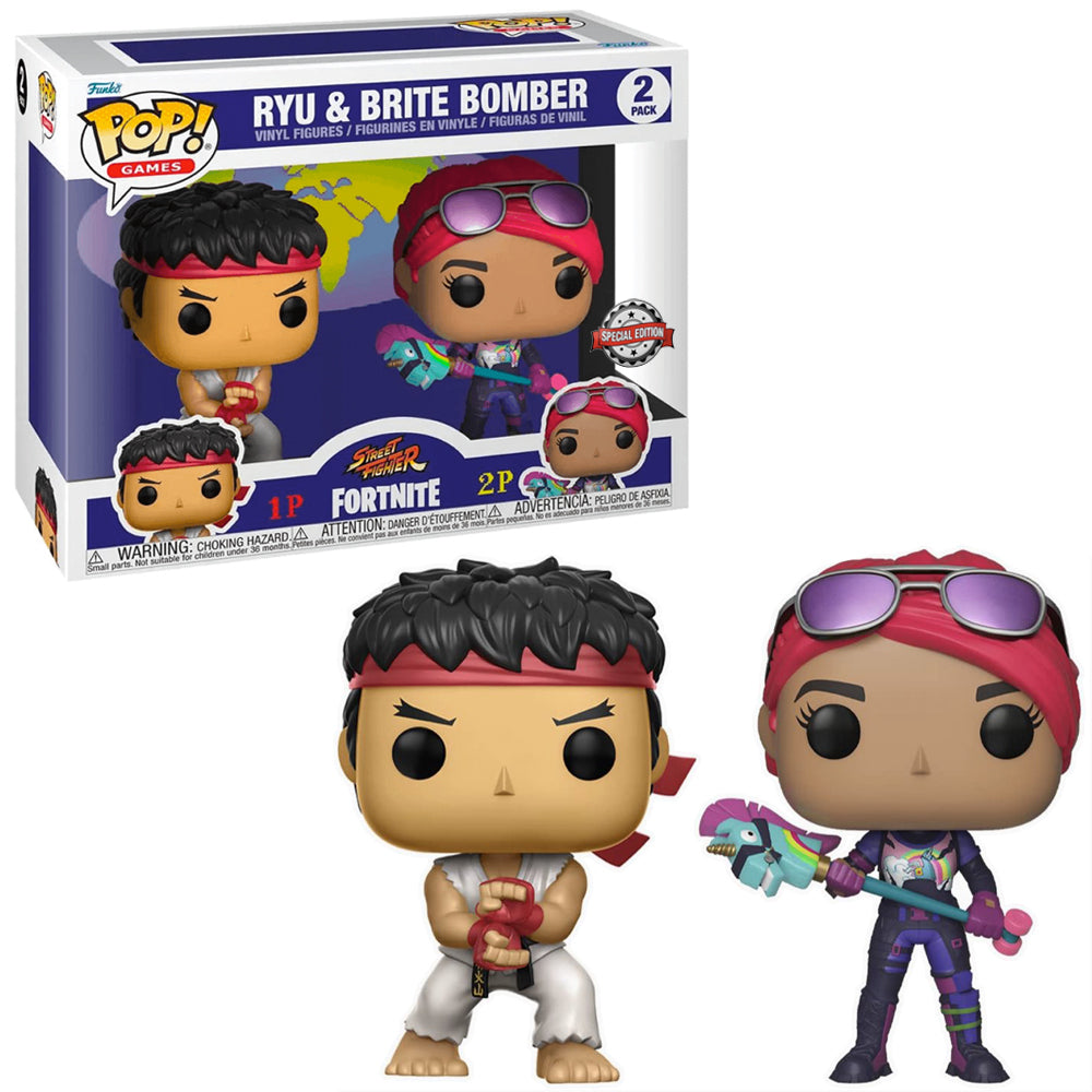 Funko Pop! Games: Fortnite, Ryu & Brite Bomber