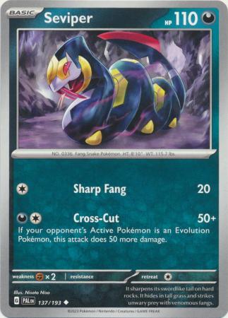 Card: Scarlet & Violet: Paldea Evolved Singles, Seviper - 137/193 - Uncommon