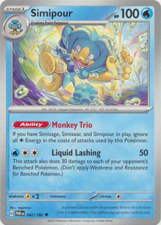 Card: Scarlet & Violet: Paradox Rift Singles, Simipour - 042/182 - Uncommon