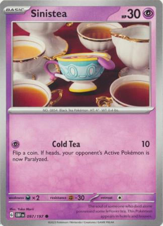 Card: Scarlet & Violet: Obsidian Flames Single, Sinistea - 097/197 - Common