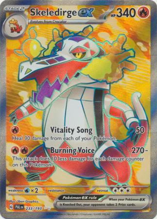 Card: Scarlet & Violet: Paldea Evolved Singles, Skeledirge ex - 233/193 - Full Art Secret Rare