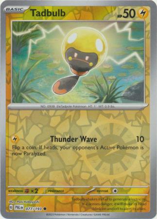 Card: Scarlet & Violet: Paldea Evolved Singles, Tadbulb - 077/193 - Common Reverse Holo
