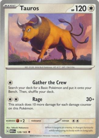 Card: Scarlet & Violet: 151 Singles, Tauros - 128/165 - Uncommon
