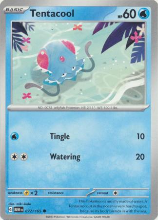 Card: Scarlet & Violet: 151 Singles, Tentacool - 072/165 - Common