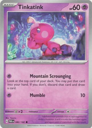 Card: Scarlet & Violet: Paradox Rift Singles, Tinkatink - 082/182 - Common