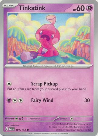 Card: Scarlet & Violet: Paldea Evolved Singles, Tinkatink - 101/193 - Common