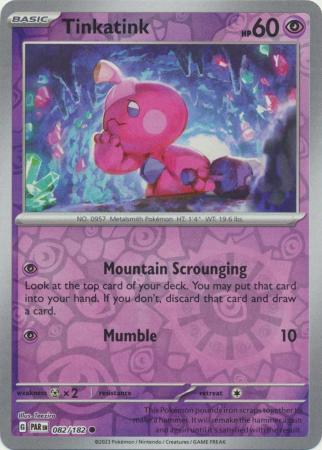 Card: Scarlet & Violet: Paradox Rift Singles, Tinkatink - 082/182 - Common Reverse Holo