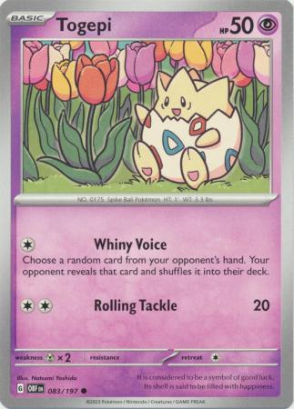 Card: Scarlet & Violet: Obsidian Flames Single, Togepi - 083/197 - Common