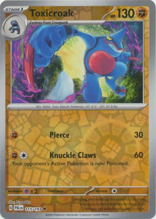 Card: Scarlet & Violet: Paldea Evolved Singles, Toxicroak - 115/193 - Uncommon Reverse Holo