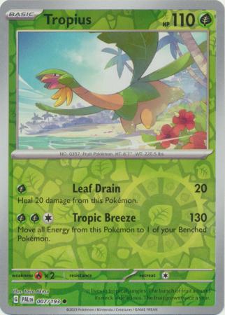 Card: Scarlet & Violet: Paldea Evolved Singles, Tropius - 007/193 - Common Reverse Holo