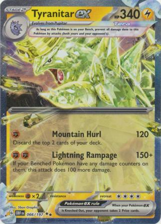 Card: Scarlet & Violet: Obsidian Flames Single, Tyranitar ex - 066/197 - Ultra Rare