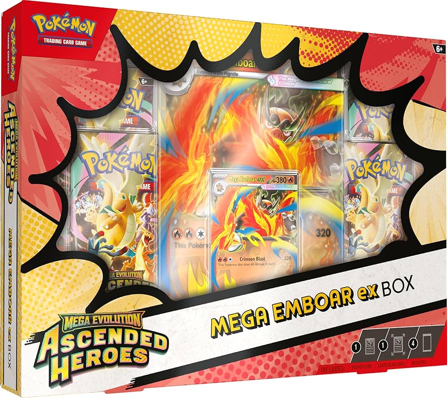 Caja Mega Emboar EX Mega Evolucion Ascended Heroes Ascenso Heroico