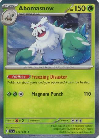 Card: Scarlet & Violet: Paldea Evolved Singles, Abomasnow - 011/193 - Holo Rare