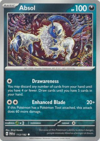 Card: Scarlet & Violet: Paradox Rift Singles, Absol - 113/182 - Uncommon