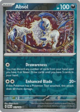 Card: Scarlet & Violet: Paradox Rift Singles, Absol - 113/182 - Uncommon Reverse Holo
