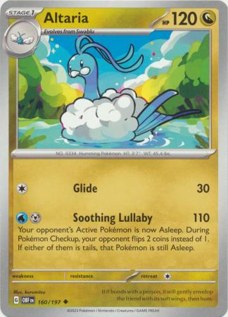 Card: Scarlet & Violet: Obsidian Flames Single, Altaria - 160/197 - Uncommon