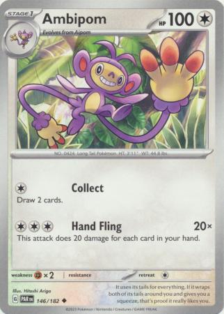 Card: Scarlet & Violet: Paradox Rift Singles, Ambipom - 146/182 - Uncommon