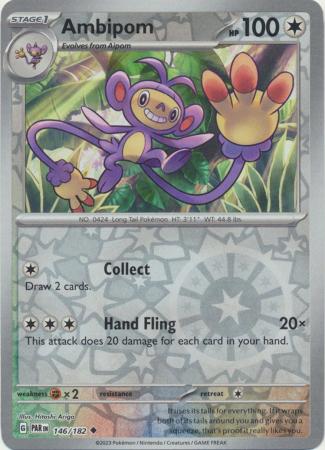 Card: Scarlet & Violet: Paradox Rift Singles, Ambipom - 146/182 - Uncommon Reverse Holo