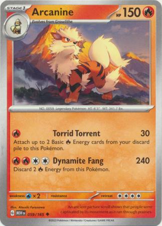Card: Scarlet & Violet: 151 Singles, Arcanine - 059/165 - Uncommon