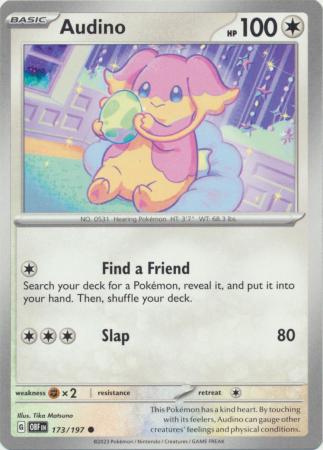 Card: Scarlet & Violet: Obsidian Flames Single, Audino - 173/197 - Common