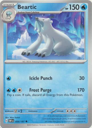 Card: Scarlet & Violet: Obsidian Flames Single, Beartic - 054/197 - Uncommon