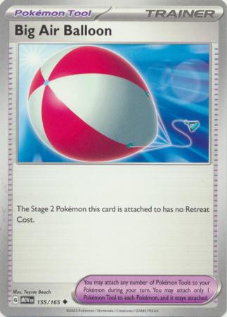 Card: Scarlet & Violet: 151 Singles, Big Air Balloon - 155/165 - Uncommon