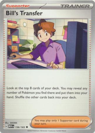 Card: Scarlet & Violet: 151 Singles, Bill's Transfer - 156/165 - Uncommon
