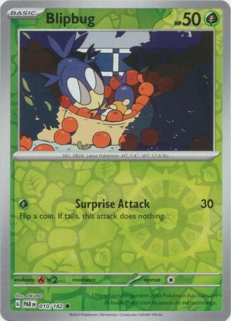 Card: Scarlet & Violet: Paradox Rift Singles, Blipbug - 010/182 - Common Reverse Holo