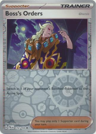 Card: Scarlet & Violet: Paldea Evolved Singles, Boss's Orders - 172/193 - Holo Rare Reverse Holo