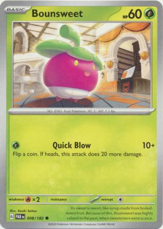 Card: Scarlet & Violet: Paradox Rift Singles, Bounsweet - 008/182 - Common