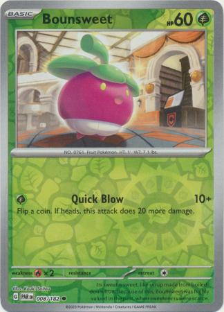 Card: Scarlet & Violet: Paradox Rift Singles, Bounsweet - 008/182 - Common Reverse Holo