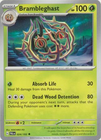 Card: Scarlet & Violet: Paldea Evolved Singles, Brambleghast - 024/193 - Uncommon