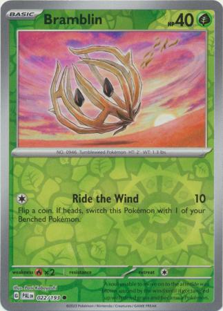 Card: Scarlet & Violet: Paldea Evolved Singles, Bramblin - 022/193 - Common Reverse Holo