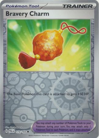 Card: Scarlet & Violet: Paldea Evolved Singles, Bravery Charm - 173/193 - Uncommon Reverse Holo