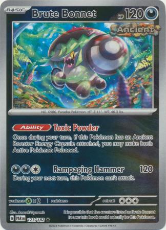 Card: Scarlet & Violet: Paradox Rift Singles, Brute Bonnet - 123/182 - Holo Rare Reverse Holo