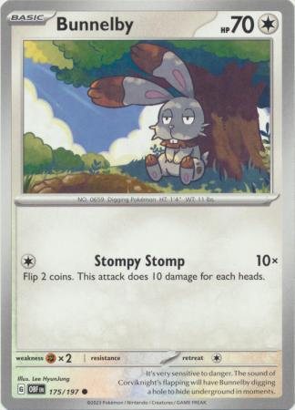 Card: Scarlet & Violet: Obsidian Flames Single, Bunnelby - 175/197 - Common