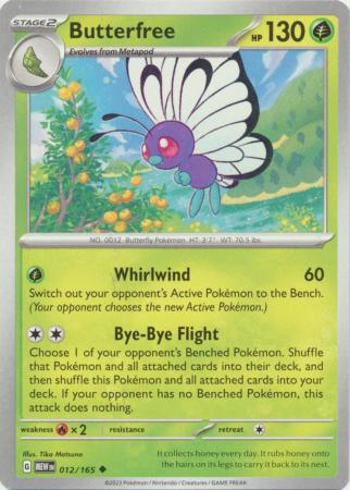Card: Scarlet & Violet: 151 Singles, Butterfree - 012/165 - Uncommon