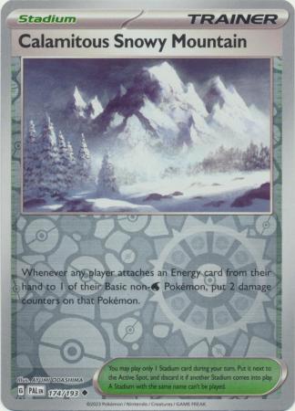 Card: Scarlet & Violet: Paldea Evolved Singles, Calamitous Snowy Mountain - 174/193 - Uncommon Reverse Holo
