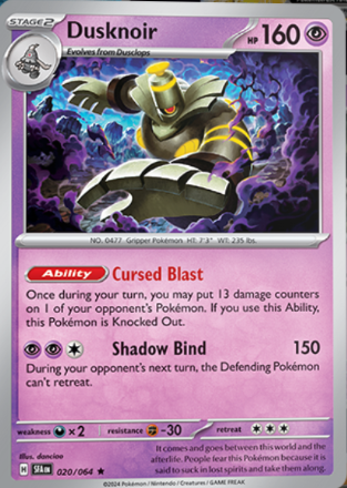 Dusknoir - 020/064 -  Holo Rare