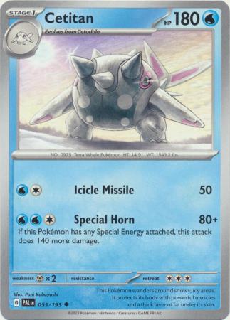 Card: Scarlet & Violet: Paldea Evolved Singles, Cetitan - 055/193 - Uncommon