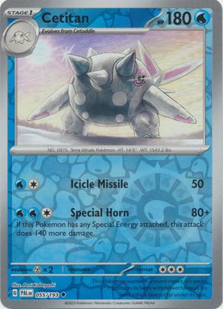 Card: Scarlet & Violet: Paldea Evolved Singles, Cetitan - 055/193 - Uncommon Reverse Holo