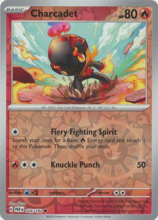 Card: Scarlet & Violet: Paradox Rift Singles, Charcadet - 026/182 - Common Reverse Holo
