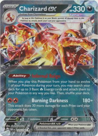 Card: Scarlet & Violet: Obsidian Flames Single, Charizard ex - 125/197 - Ultra Rare