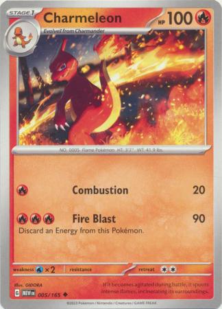 Card: Scarlet & Violet: 151 Singles, Charmeleon - 005/165 - Uncommon