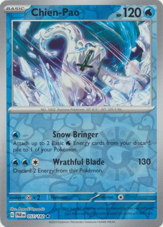 Card: Scarlet & Violet: Paradox Rift Singles, Chien-Pao - 057/182 - Holo Rare Reverse Holo