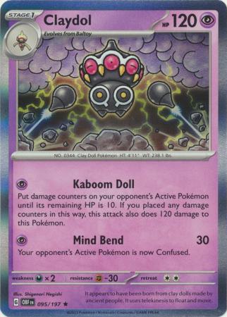 Card: Scarlet & Violet: Obsidian Flames Single, Claydol - 095/197 - Holo Rare