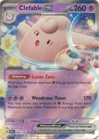 Card: Scarlet & Violet: Obsidian Flames Single, Clefable ex - 082/197 - Ultra Rare